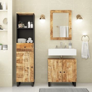 vidaXL Set mobilier de baie, 3 piese, lemn masiv de mango