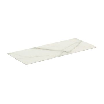 Blat ceramic pentru lavoar Ideal Standard Atelier Conca 120 cm finisaj alb marmura