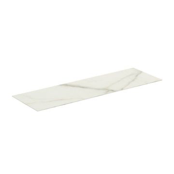 Blat ceramic pentru lavoar Ideal Standard Atelier Conca 160 cm finisaj alb marmura