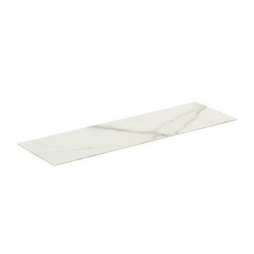 Blat ceramic pentru lavoar Ideal Standard Atelier Conca finisaj alb marmura 120 cm