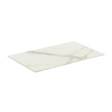Blat ceramic pentru lavoar Ideal Standard Atelier Conca finisaj alb marmura 60 cm