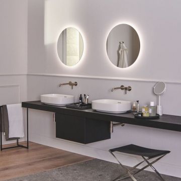 Blat pentru lavoar Ideal Standard Atelier Conca fara decupaj finisaj stejar inchis 200 cm