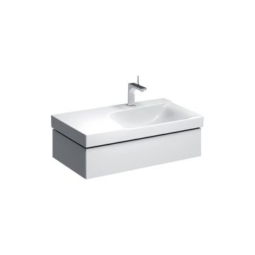 Dulap baza pentru lavoar cu blat suspendat sifon dreapta Geberit Xeno2 alb 1 sertar 88 cm