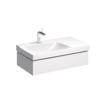 Dulap baza pentru lavoar cu blat suspendat sifon stanga Geberit Xeno2 alb 1 sertar 88 cm