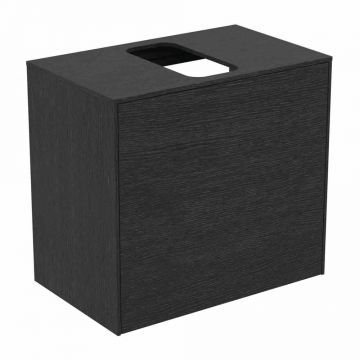 Dulap baza suspendat Ideal Standard Atelier Conca 1 sertar si blat cu decupaj central 60 cm finisaj stejar inchis