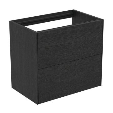 Dulap baza suspendat Ideal Standard Atelier Conca 2 sertare 60 cm finisaj stejar inchis