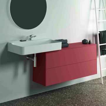 Dulap baza suspendat Ideal Standard Atelier Conca 2 sertare cu blat 120 cm rosu - oranj mat