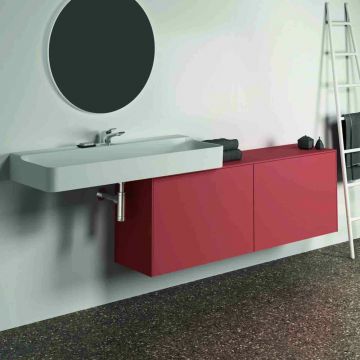 Dulap baza suspendat Ideal Standard Atelier Conca 2 sertare cu blat 160 cm rosu - oranj mat