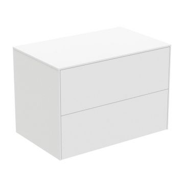 Dulap baza suspendat Ideal Standard Atelier Conca alb mat 2 sertare cu blat 80 cm