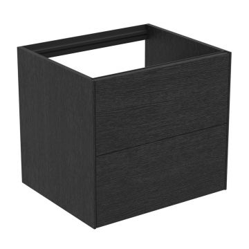 Dulap baza suspendat Ideal Standard Atelier Conca finisaj stejar inchis 2 sertare 60 cm