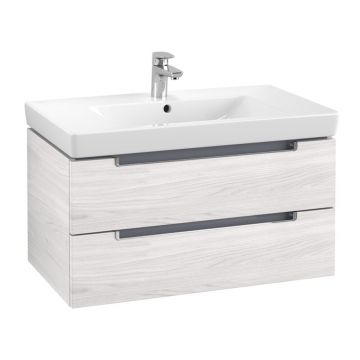 Dulap baza suspendat Villeroy&Boch Subway 2.0 cu 2 sertare 79 cm finisaj lemn alb