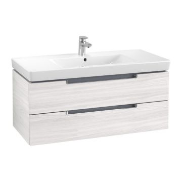 Dulap baza suspendat Villeroy&Boch Subway 2.0 cu 2 sertare 99 cm finisaj lemn alb