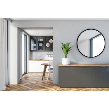 Oglinda de baie Venti Rund 70 cm negru