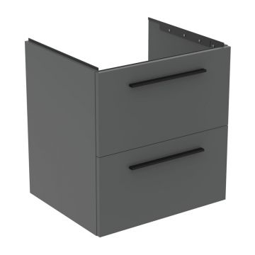 Dulap baza suspendat Ideal Standard i.life B gri quartz mat 2 sertare 60 cm