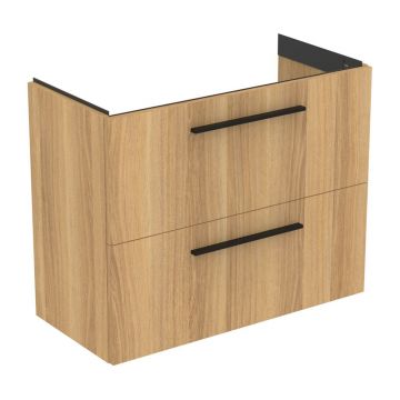 Dulap baza suspendat Ideal Standard i.life S 2 sertare stejar 80 cm