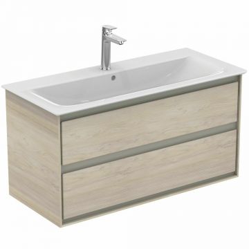 Dulap suspendat pentru lavoar maro deschis lemn Ideal Standard Connect Air 100 cm
