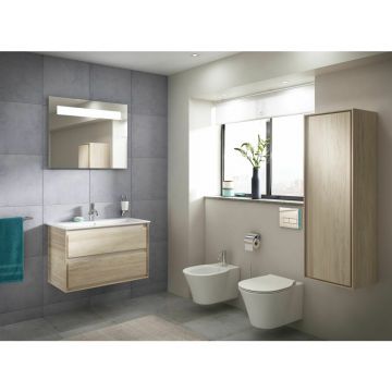 Dulap suspendat pentru lavoar maro deschis lemn Ideal Standard Connect Air 80 cm