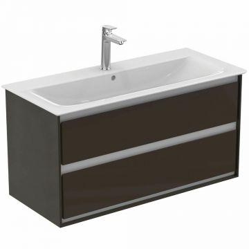 Dulap suspendat pentru lavoar maro inchis lemn Ideal Standard Connect Air 100 cm
