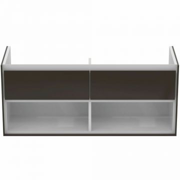 Dulap suspendat pentru lavoar maro inchis lemn Ideal Standard Connect Air 120 cm cu spatiu depozitare