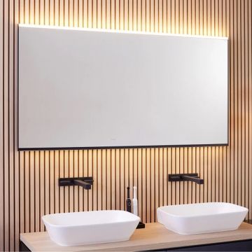 Oglinda cu iluminare si dezaburire Geberit Option Plus Square 105 cm negru - aluminiu eloxat