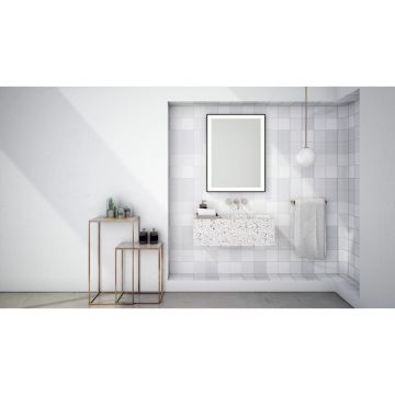 Oglinda dreptunghiulara LED Dubiel Vitrum Logan Black 75x120 cm