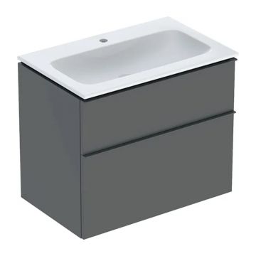 Set dulap baza suspendat Geberit iCon lava mat 2 sertare si lavoar 75 cm alb