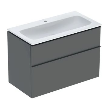 Set dulap baza suspendat Geberit iCon lava mat 2 sertare si lavoar 90 cm alb
