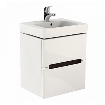 Set dulap baza suspendat Geberit Modo alb lucios 2 sertare si lavoar 50 cm