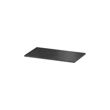 Blat pentru lavoar negru din PAL finisaj marmura Cersanit Larga 80 cm