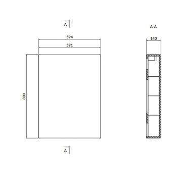 Dulap baie suspendat cu usa albastru Cersanit Larga 60 cm
