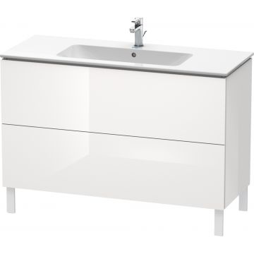 Dulap baza pe pardoseala Duravit L-Cube cu doua sertare 122cm alb lucios