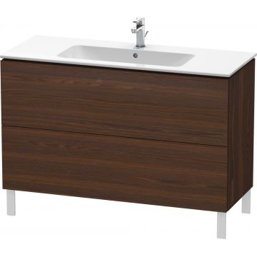 Dulap baza pe pardoseala Duravit L-Cube cu doua sertare 122cm furnir nuc periat