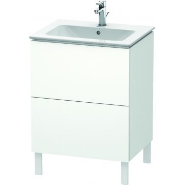 Dulap baza pe pardoseala Duravit L-Cube cu doua sertare 62cm alb super mat
