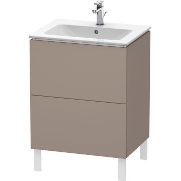 Dulap baza pe pardoseala Duravit L-Cube cu doua sertare 62cm bazalt décor mat