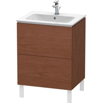 Dulap baza pe pardoseala Duravit L-Cube cu doua sertare 62cm furnir nuc natur