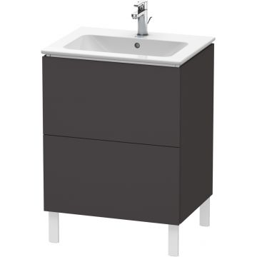 Dulap baza pe pardoseala Duravit L-Cube cu doua sertare 62cm grafit super mat