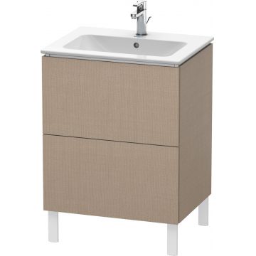 Dulap baza pe pardoseala Duravit L-Cube cu doua sertare 62cm linen decor