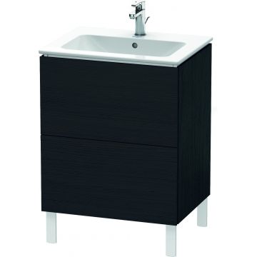 Dulap baza pe pardoseala Duravit L-Cube cu doua sertare 62cm stejar negru