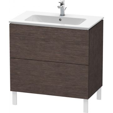 Dulap baza pe pardoseala Duravit L-Cube cu doua sertare 82cm furnir stejar inchis periat