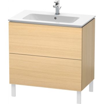 Dulap baza pe pardoseala Duravit L-Cube cu doua sertare 82cm furnir stejar mediteraneean