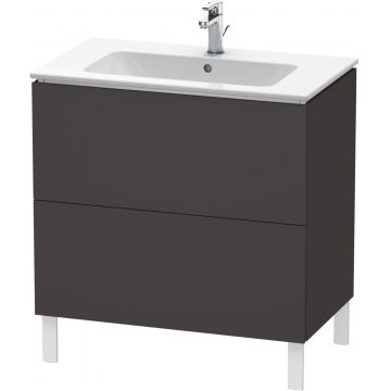 Dulap baza pe pardoseala Duravit L-Cube cu doua sertare 82cm grafit super mat
