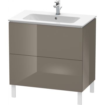 Dulap baza pe pardoseala Duravit L-Cube cu doua sertare 82cm gri flanel lucios
