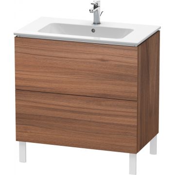 Dulap baza pe pardoseala Duravit L-Cube cu doua sertare 82cm nuc natur decor