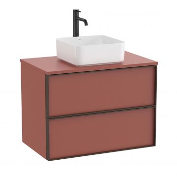 Dulap baza Roca Inspira pentru lavoare pe blat doua sertare 80cm rosu terracota
