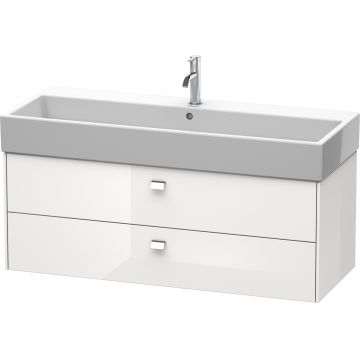 Dulap baza suspendat Duravit Brioso 1184x442mm cu doua sertare alb lucios manere crom