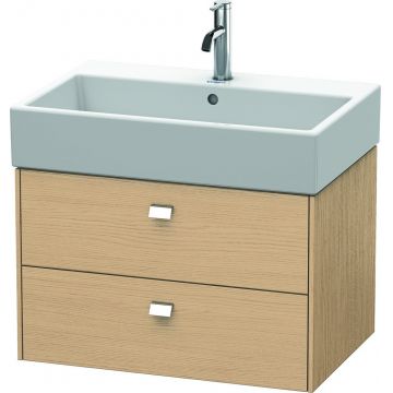 Dulap baza suspendat Duravit Brioso 684x442mm cu doua sertare stejar natur manere crom
