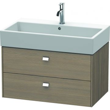Dulap baza suspendat Duravit Brioso 784x442mm cu doua sertare stejar terra manere crom