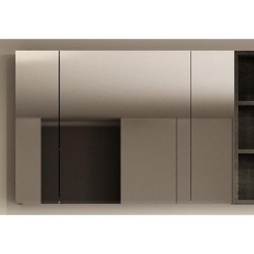 Dulap cu oglinda, Kolpasan, Naomi, cu 3 usi, dark concrete