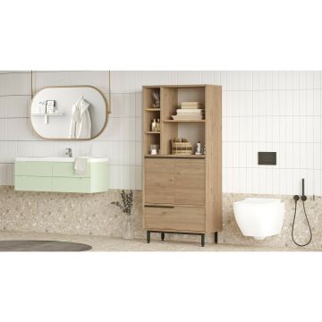 Dulap pentru baie ON9C, 74.8x35.5x149.6 CM - Nuc