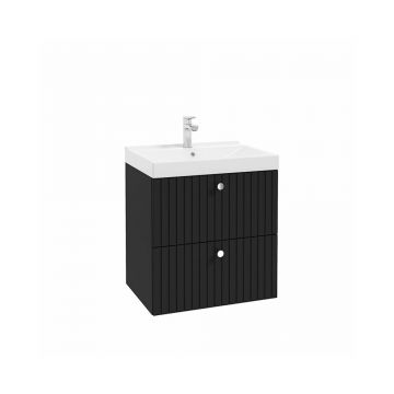 Dulap suspendat pentru lavoar negru mat Defra Fuego 60 cm